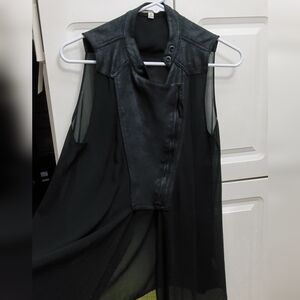 Black Sleeveless Sheer Top/vest Chocolate USA